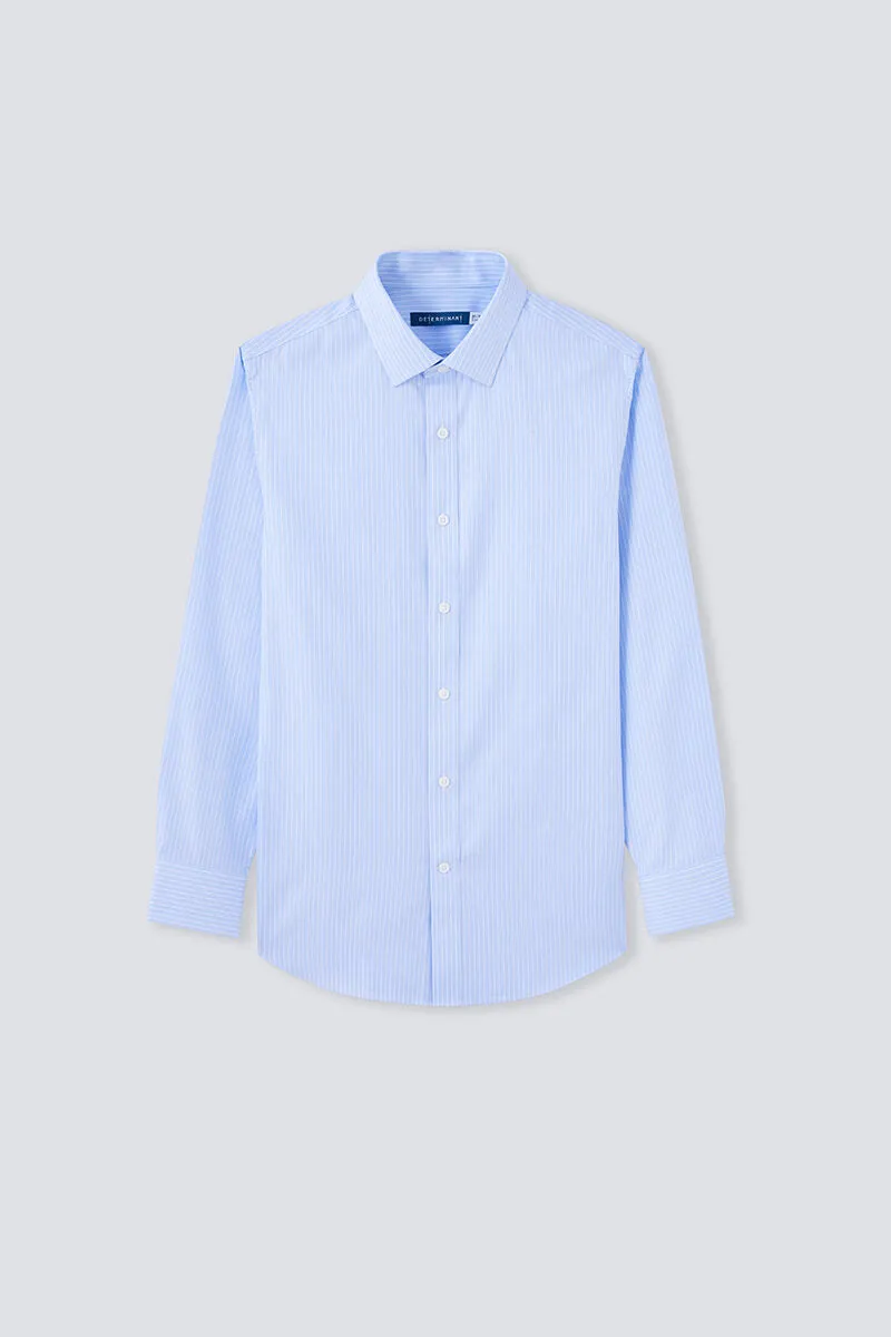 Wrinkle-Free Dobby Dress Shirt | Blue Stripes 8301NZ