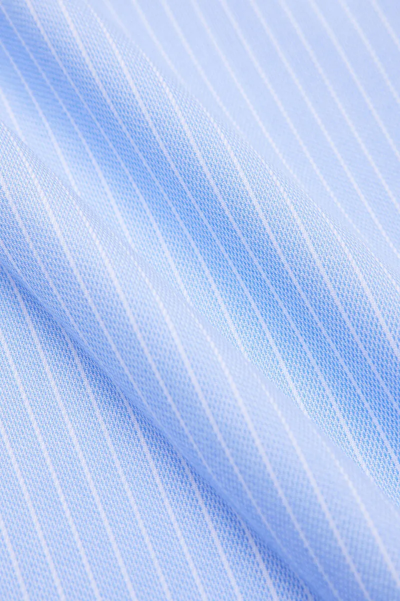 Wrinkle-Free Dobby Dress Shirt | Blue Stripes 8301NZ