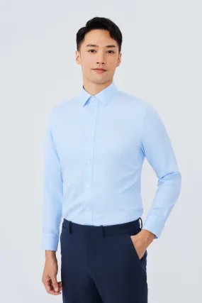 Wrinkle-Free Dobby Dress Shirt | Blue Stripes 8301NZ
