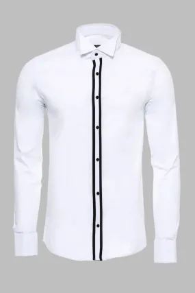 WSS Button Detailed White Formal Shirt  - Singen