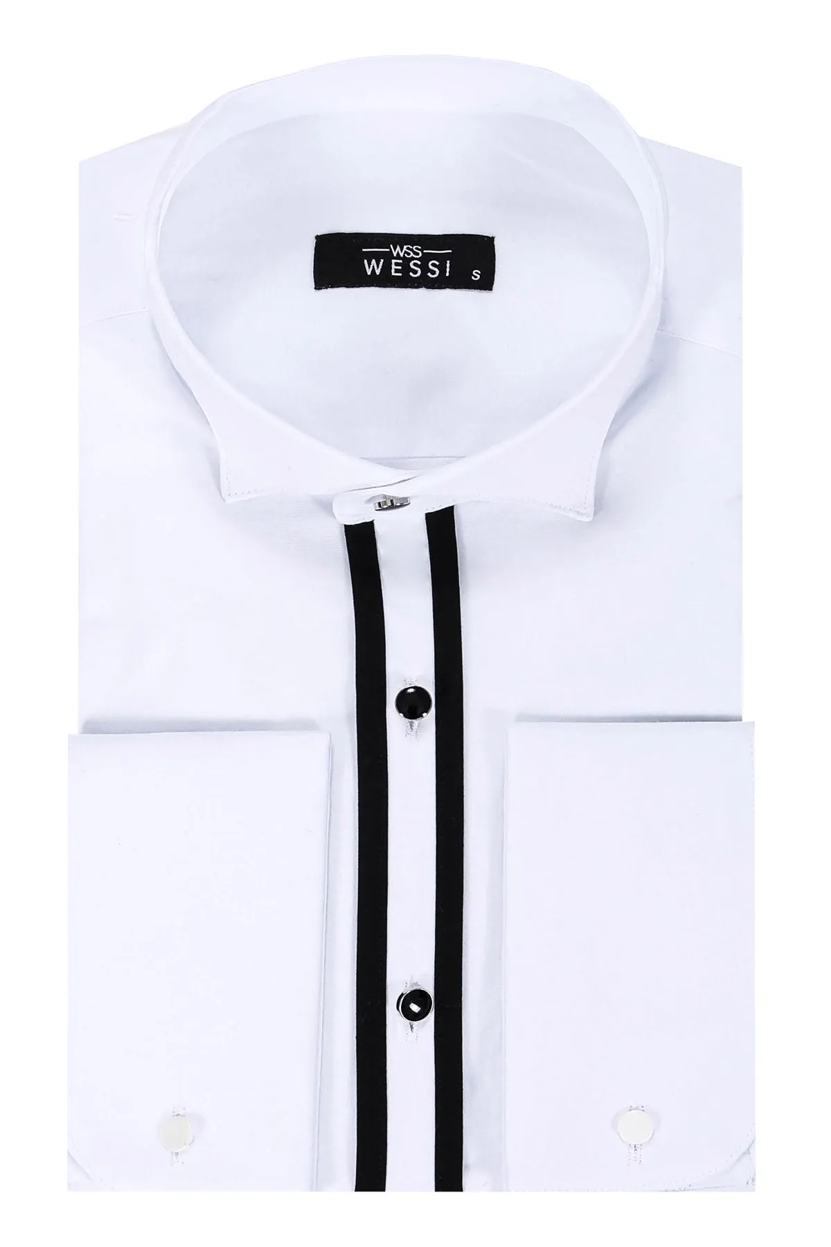 WSS Button Detailed White Formal Shirt  - Singen