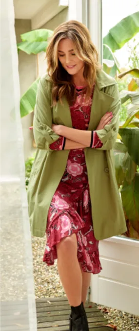 Yesta Fashion 39646 Green Trench Coat